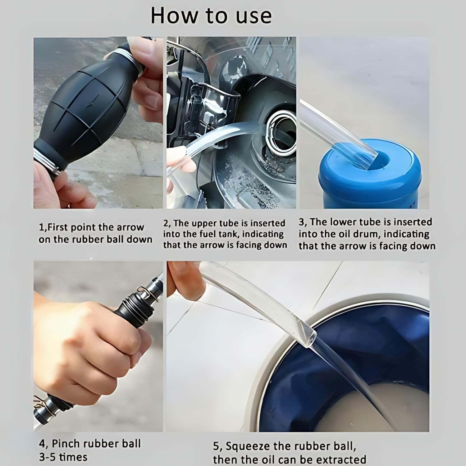 Portable Siphon Hand Pump Manual Car Fuel Transfer Pump for Gas Gasoline Petrol
