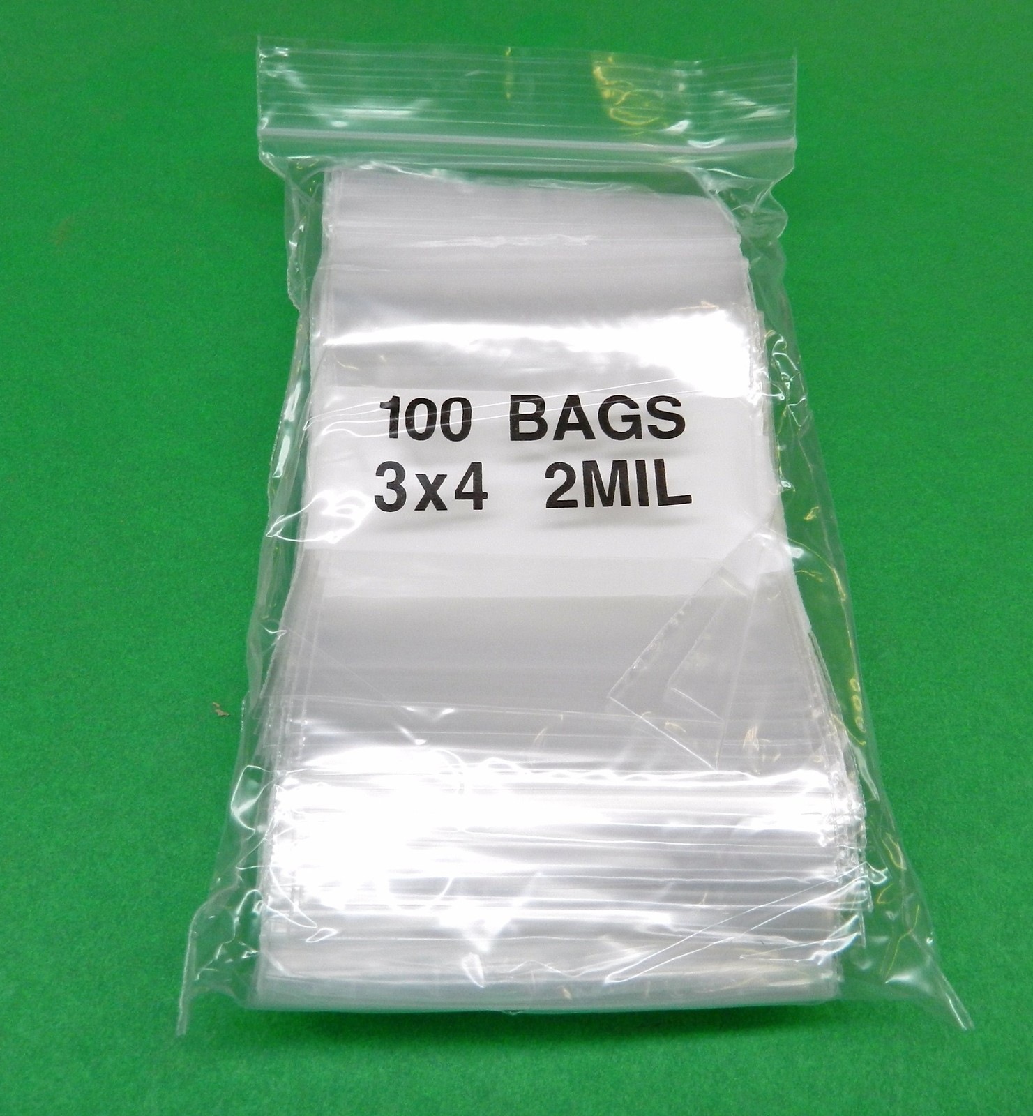 100 3×4 White Block Bags 2mil Reclosable Poly Writeable 3″ x 4″ Squeeze Top Lock