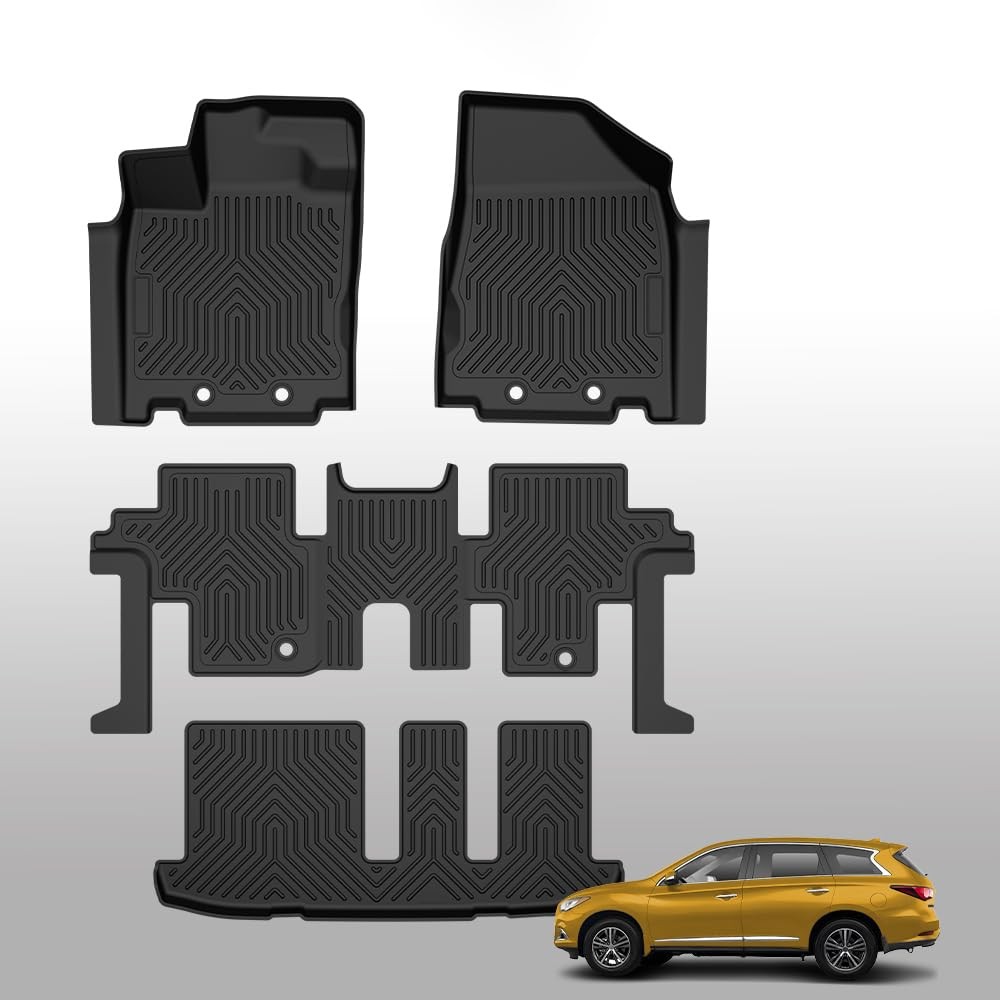 TPE Floor Mats Cargo Liners Infiniti QX60 2014-2020 4PCS All-Weather Protection
