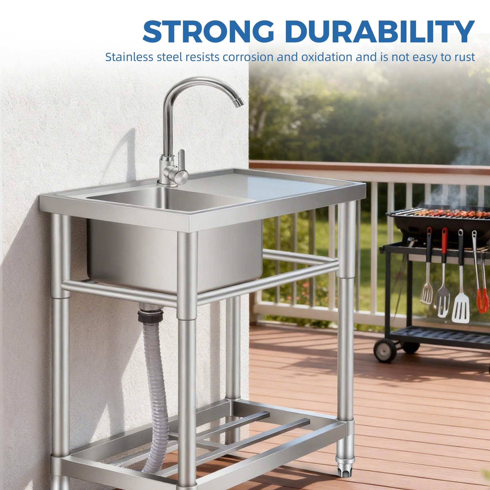 30″x16″x30″ Kitchen Sink Stainless Steel Commercial 1 Compartment Utility Sink