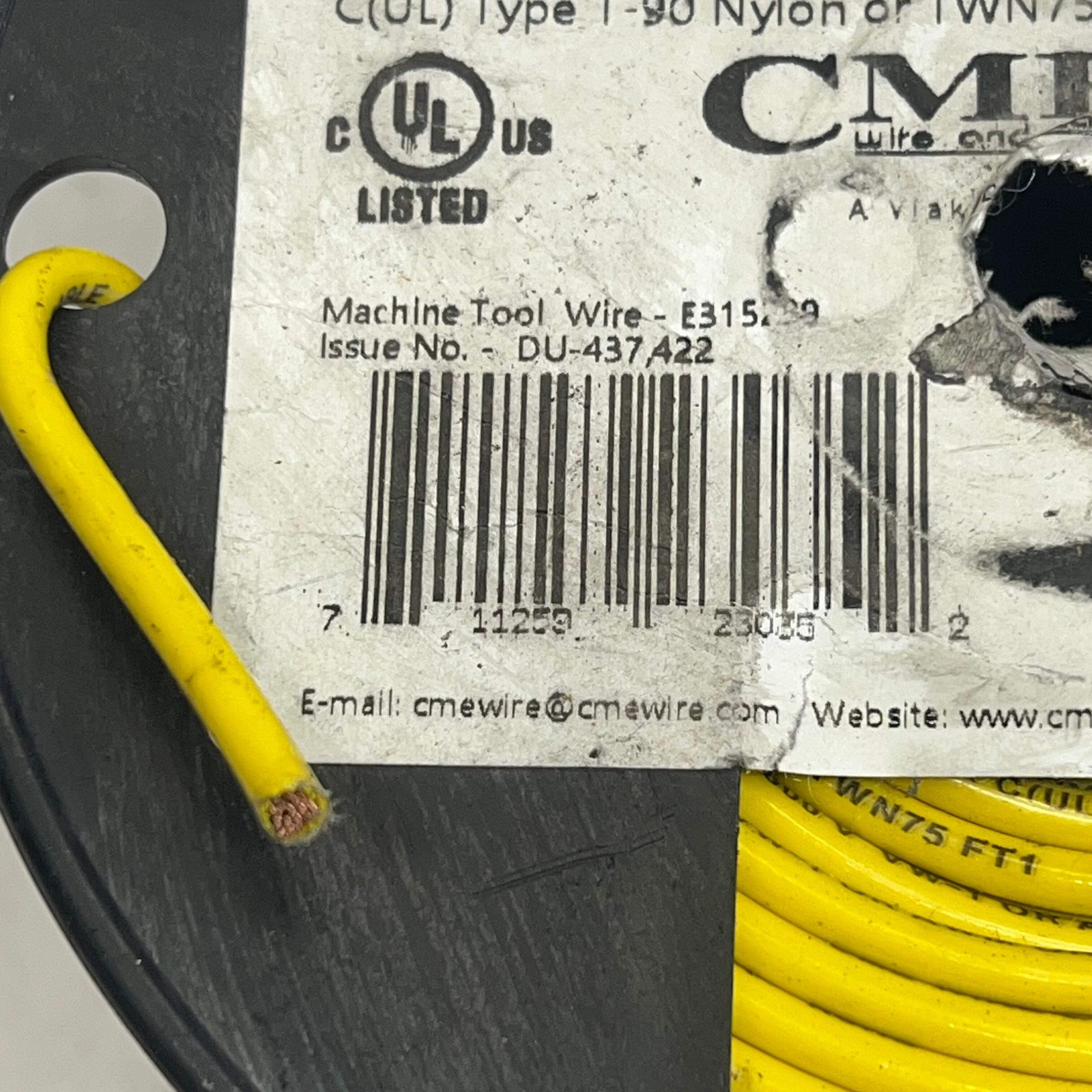 CME Wire & Cable Coated Copper Thhn 10 Str 10 AWG 500′ Yellow E315239