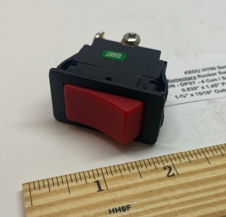 OFF/ON DPST Momentary Rocker Switch 20A 2hp 4 Screw Connect (0.830″ x 1.45″)