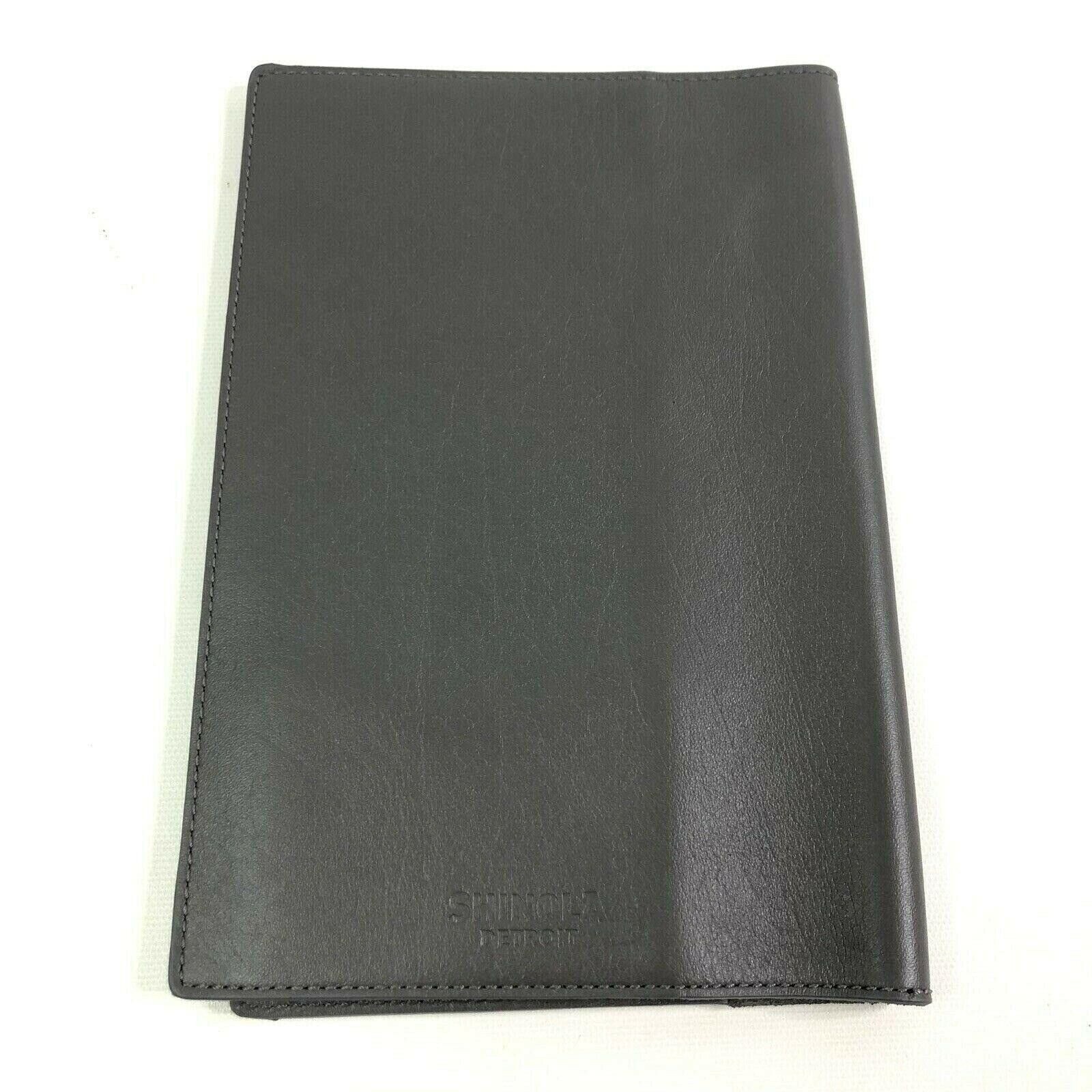 Shinola Gray Leather Journal Cover 80pg Notebook and Dust Cover