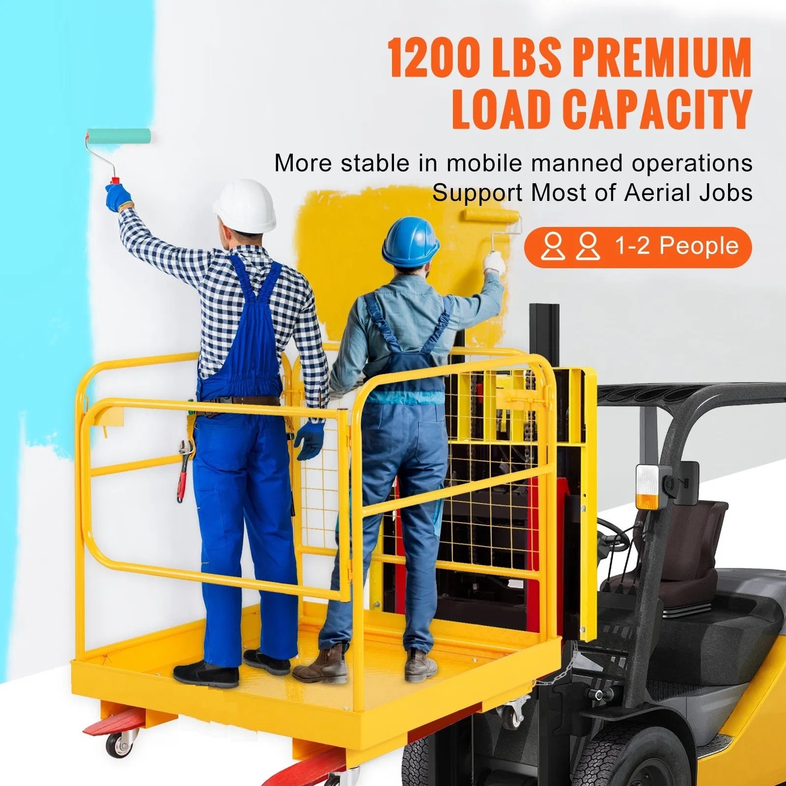 Forklift Safety Cage, 1200 lbs Load Capacity, 36 x 36 inches Folding Forklift