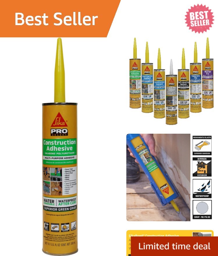 10.1 fl oz Polyurethane Bond Construction Adhesive – Weather Resistant