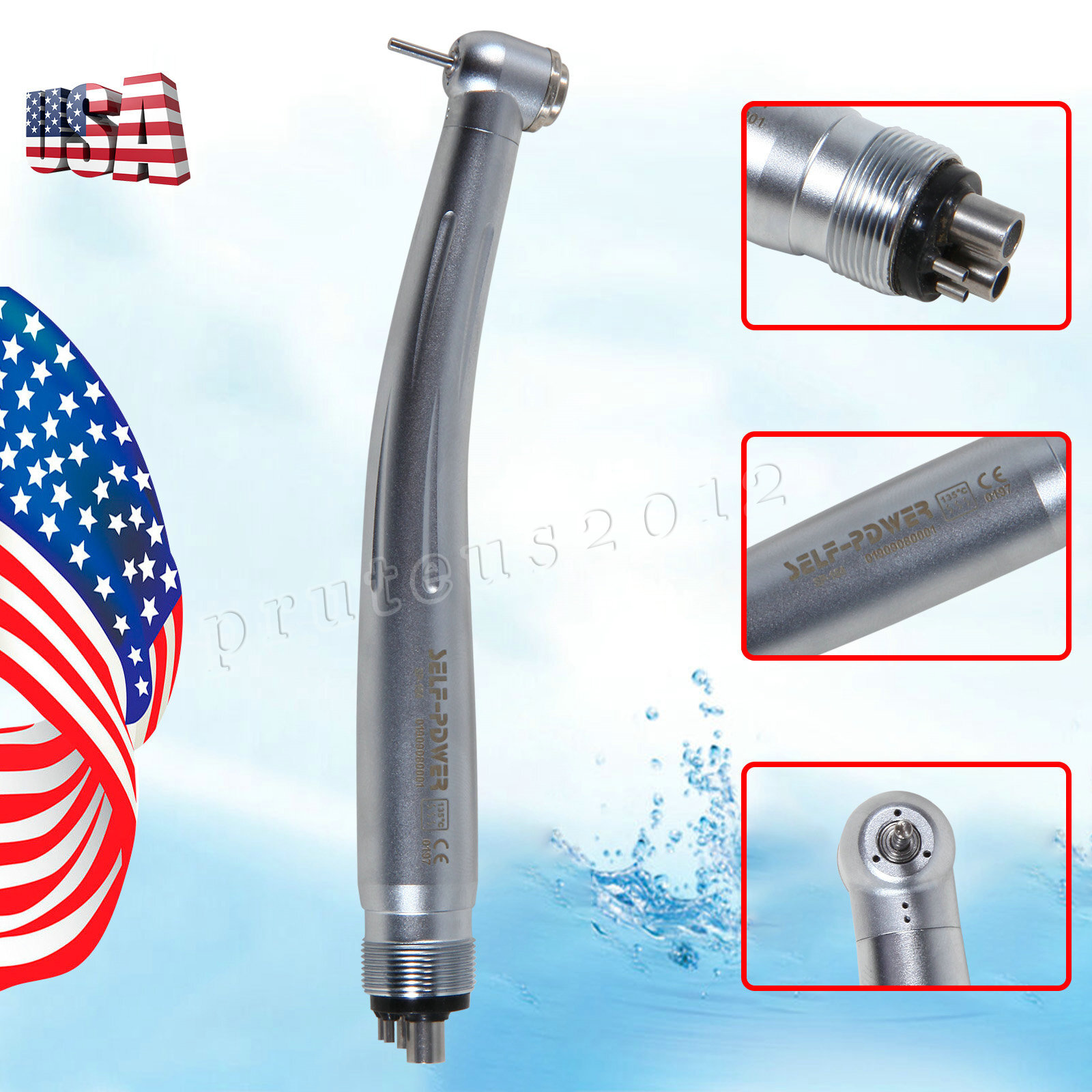 10pcs NSK Style Dental Pana Max High Speed Handpiece 4 Hole Push Button