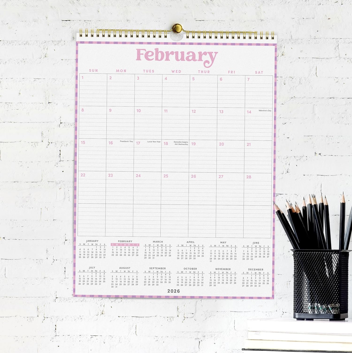 PAPERAGE 2026 Calendar, 12 Months (January Medium (Vertical) 2026, Pastel
