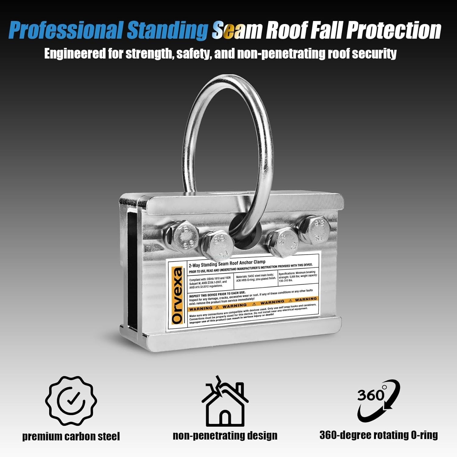 Roof Zone 2-Way Standing Seam Anchor Clamp Tie Down PART No. 13864