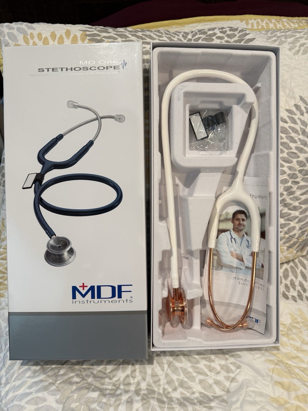 Stethoscope White And Rose Gold Adult Size