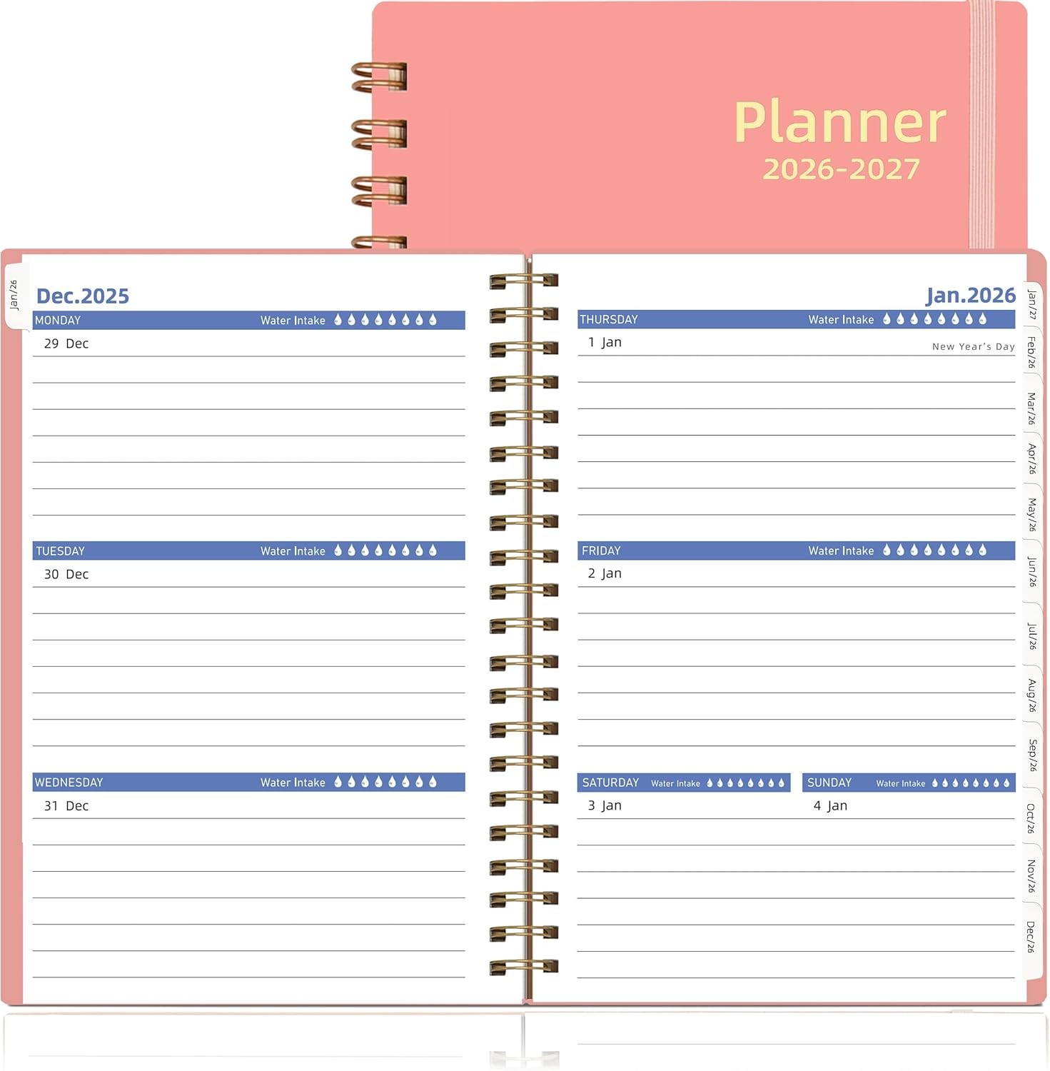 Daily Planner 2026, 2026 Planner Weekly and Monthly, Jan 2026-Dec 2026, 6.2″ X 8