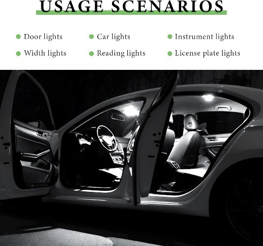 28 PCS LED Interior Car Bulb Set, Super Bright White T10 194 Rep Color: 28 PCS