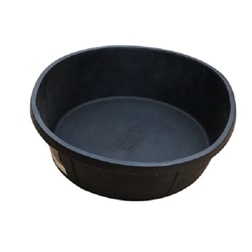 Rancher 8 qt 14.5″ x14.5″ x 4.5″ Black Rubber Hog Feed Pan 2 gal – Pack of 5