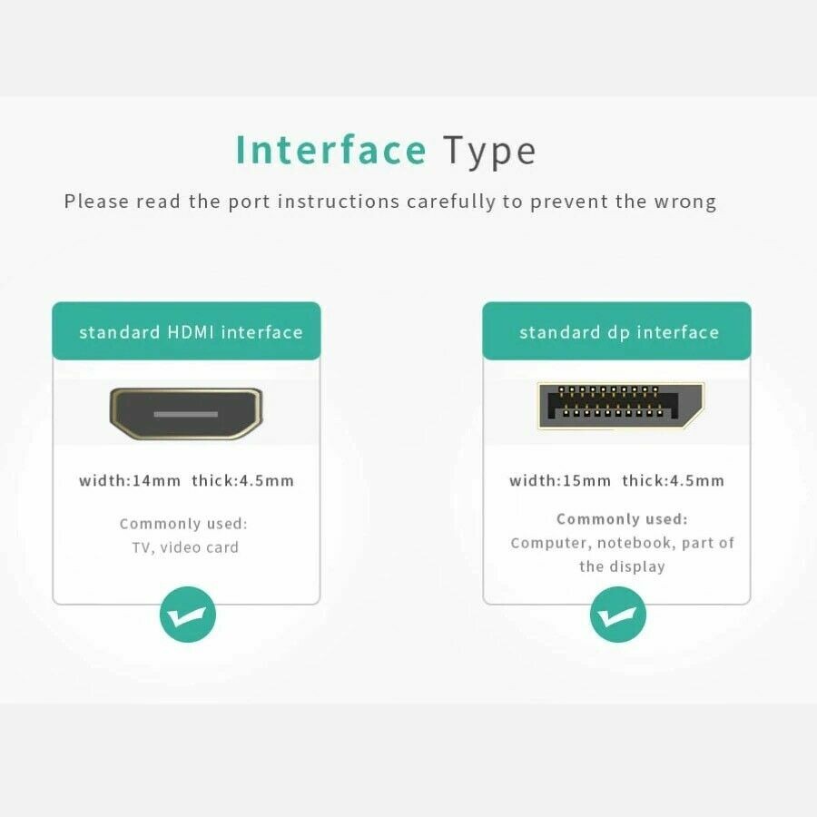 DP Displayport Male to HDMI Female Cable Converter Adapter for PC Laptop Desktop