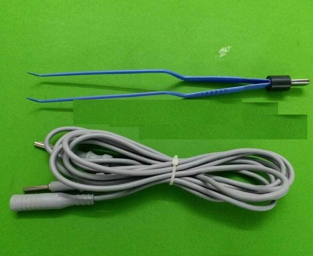 Laparoscopic Bipolar Bayonet 45 Deg Forceps 8» Tip 2mm Wide Cable Instrument CE
