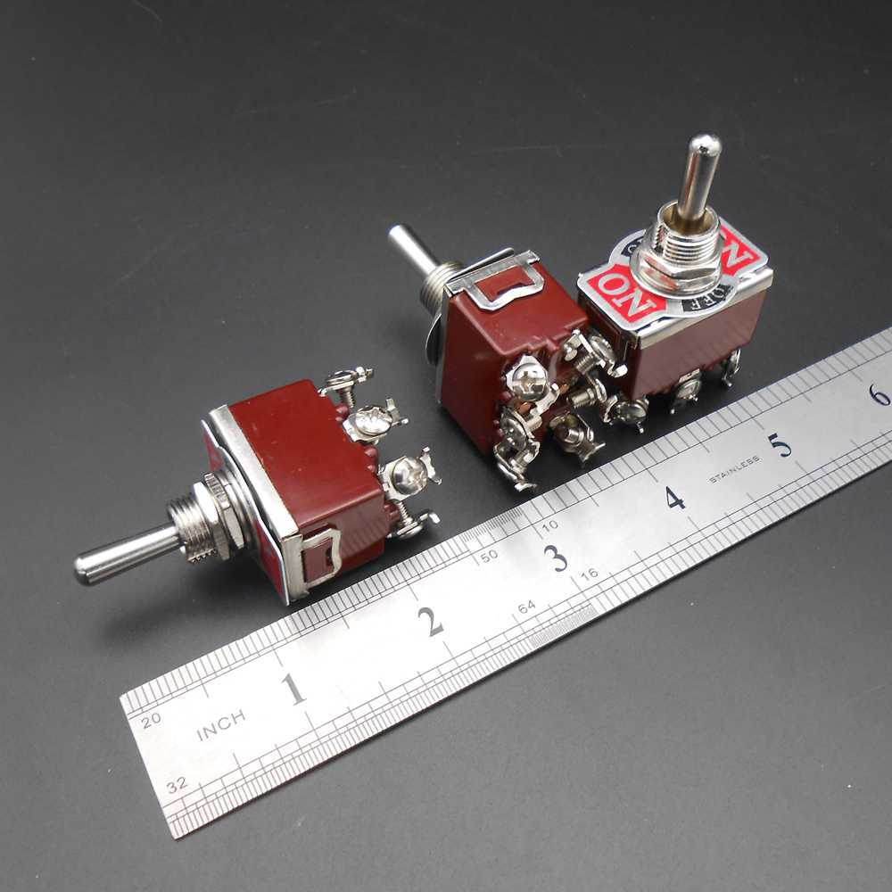R-1322 Motor Manually Reversing Toggle Knob Switch MAX 15A 220V Silver Contact !