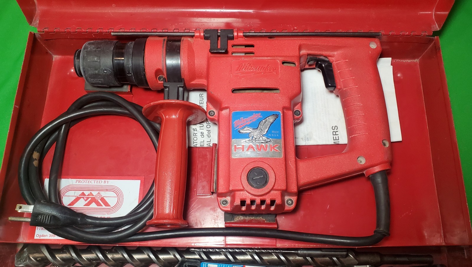 Milwaukee USA 1″ Corded Heavy Duty Hawk Rotary Hammer 5362-1 w/ Box Bits Manual