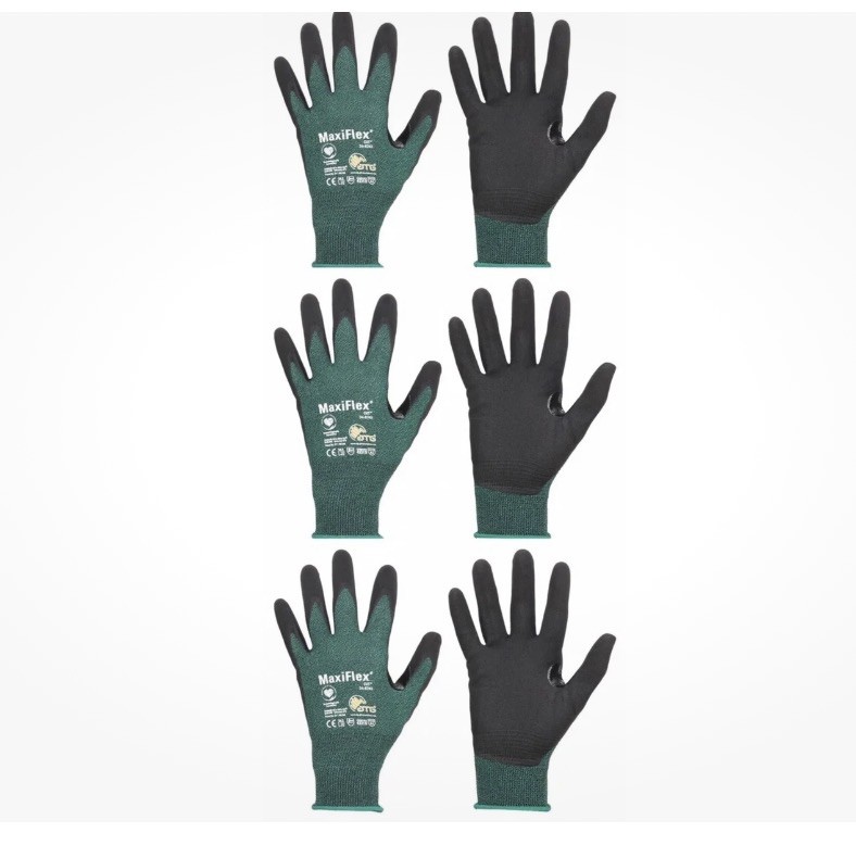 3-MaxiFlex 34-8743 Micro Foam Nitrile Coated ANSI A2 Cut Resistant Gloves size-9