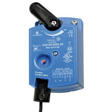 Johnson Controls Va9104-Gga-2S Elec Act, 35 In.-Lb., Proportional, 24Vac