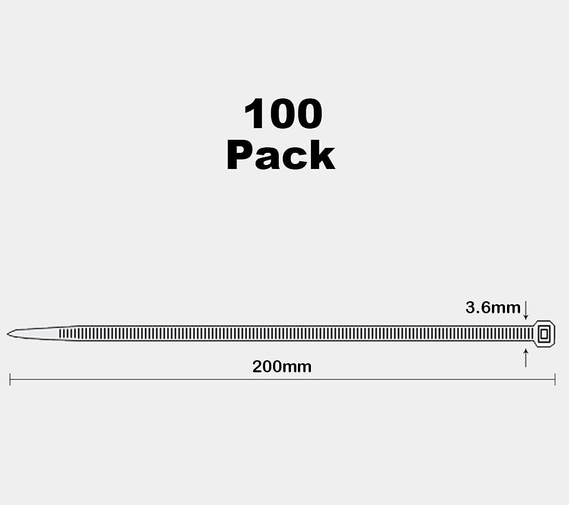 Green Garden Zip Ties 8 Inch 3.6MM 100 Pack Self Locking Nylon Cable Ties Plasti