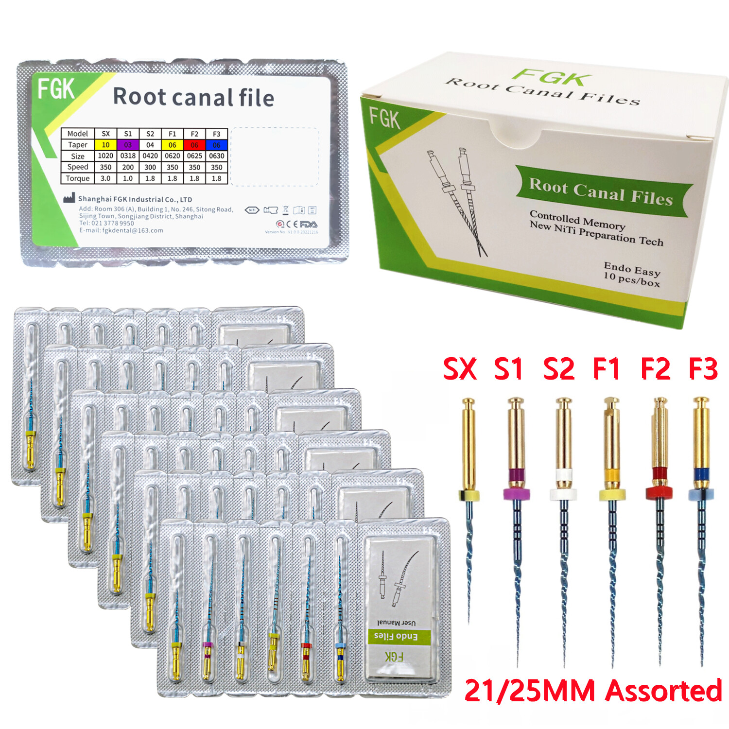 21/25MM NITI Dental Reciprocating Endodontics Files Engine Use Root Canal Files