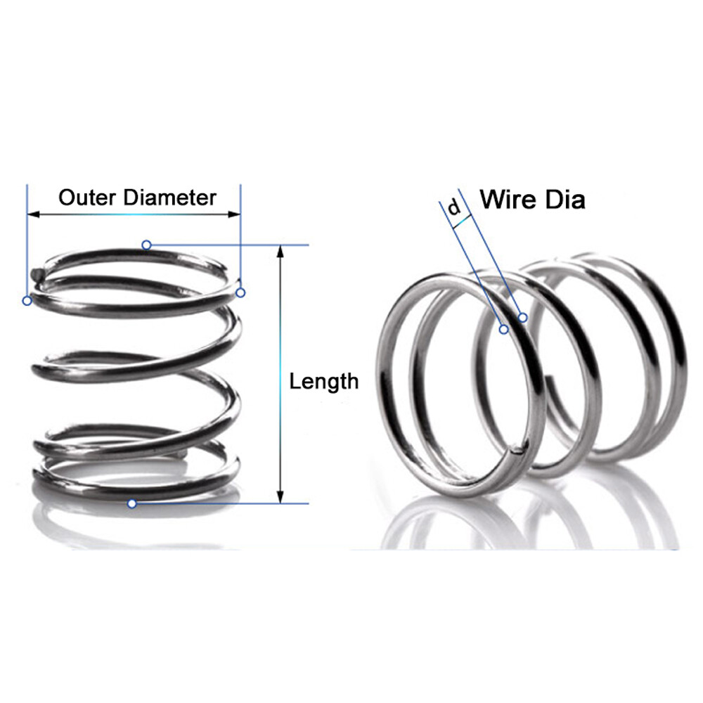0.3mm Wire Dia. 2/3/4/5/6mm Outside Dia. Compression Spring 304 Stainless Steel