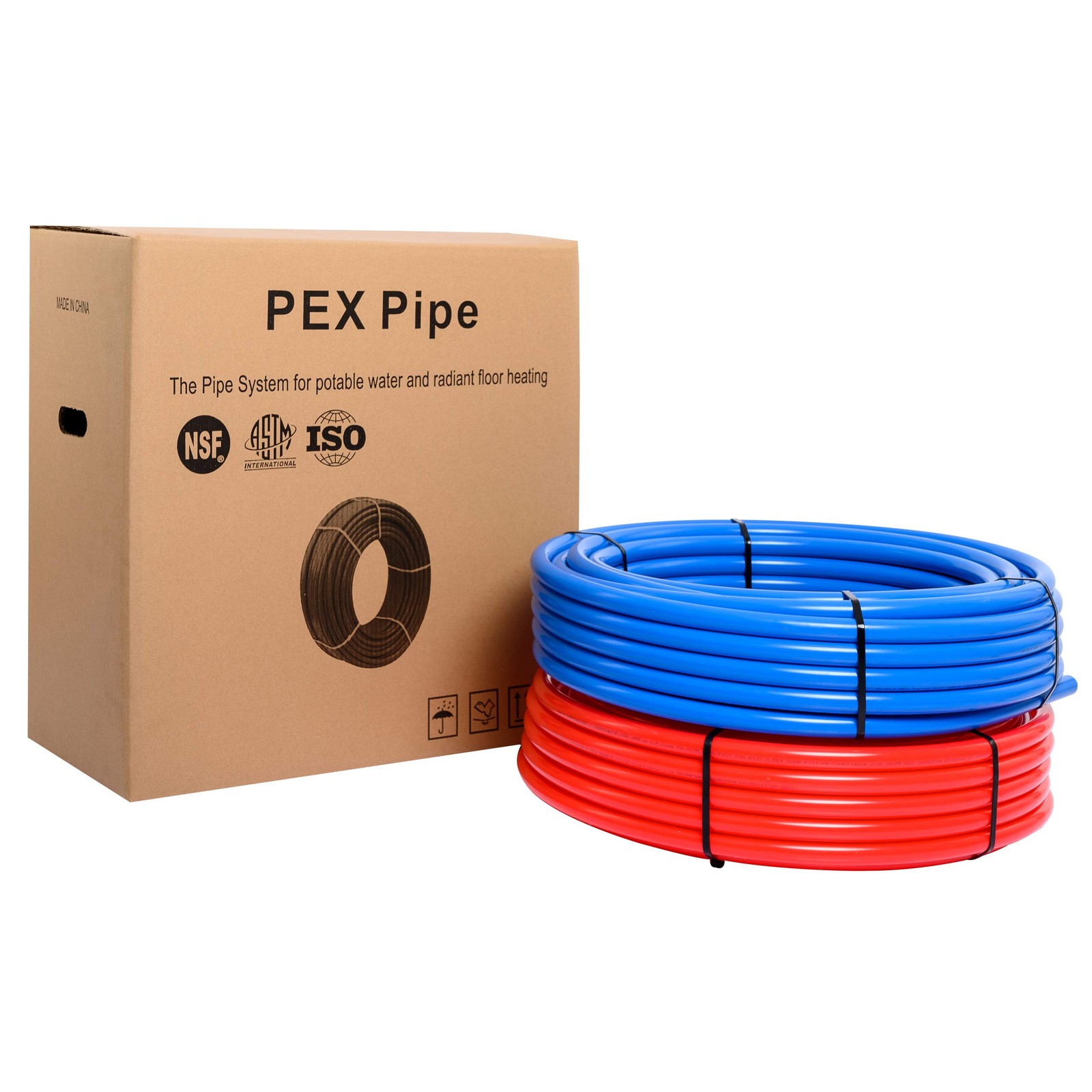 Efield 3/4-Inch 2X100 Ft Pex-B Tubing 100 Ft Red 100 Ft Blue Tools 15 Pcs 3/4