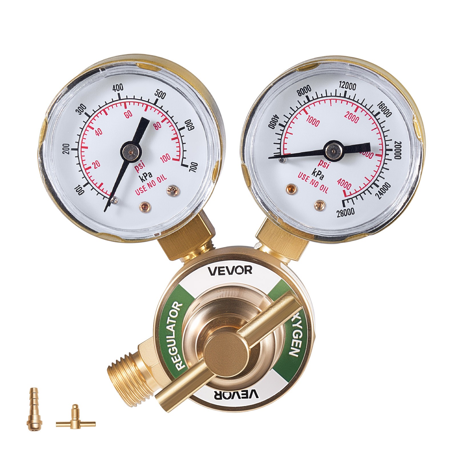 VEVOR Oxygen Regulator 0-4000PSI Welding Gas Gauge with CGA-540 Inlet Connection