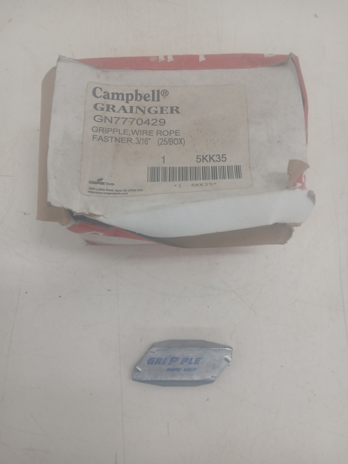 NEW! CAMPBELL GN7770429 Gripple, Wire Rope Fastner, 3/16″ Lot Of 25