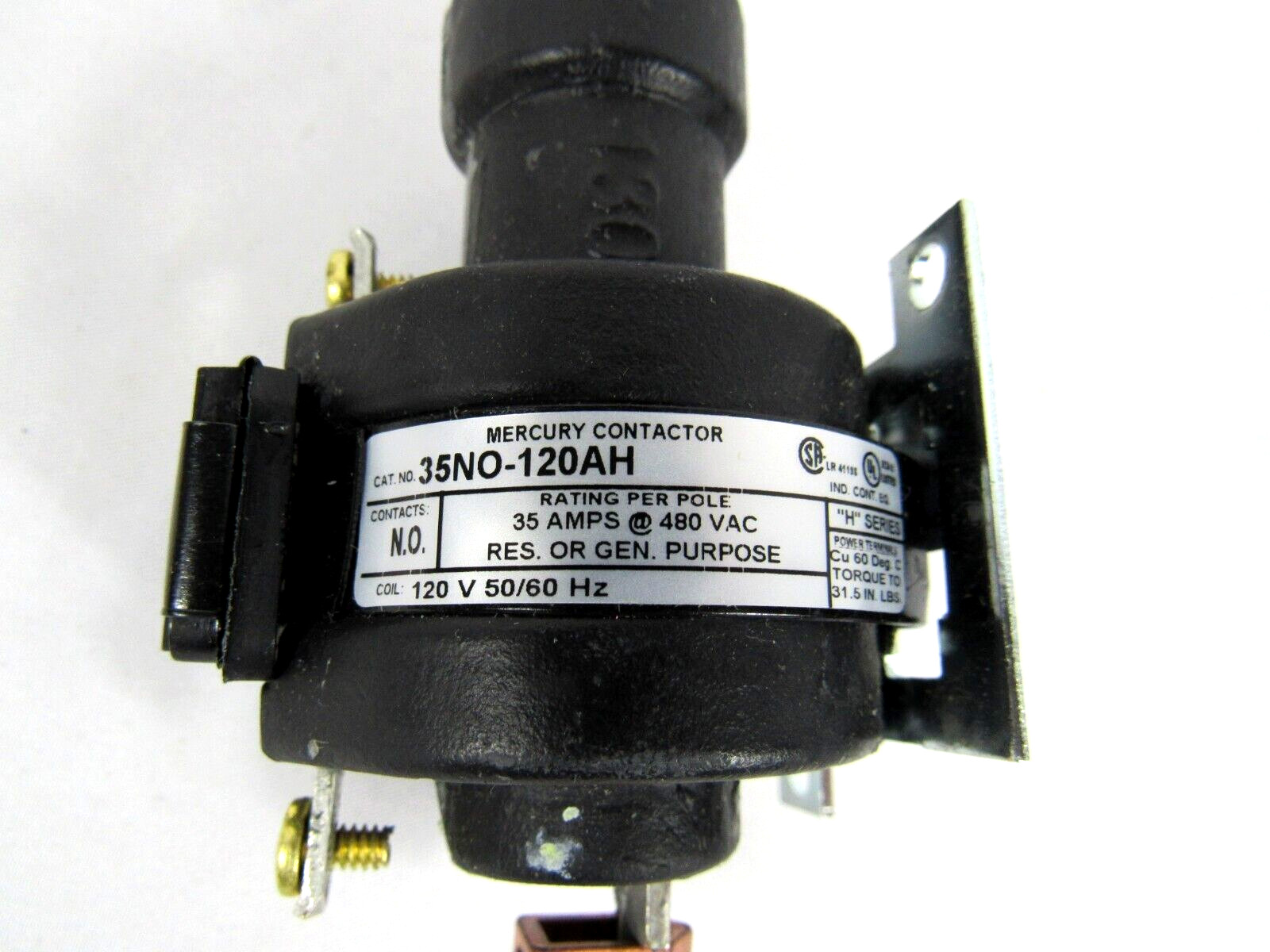 MDI Mercury Contactor Normally Open 35NO-120AH 120V 50/60Hz 35Amp 480Vac