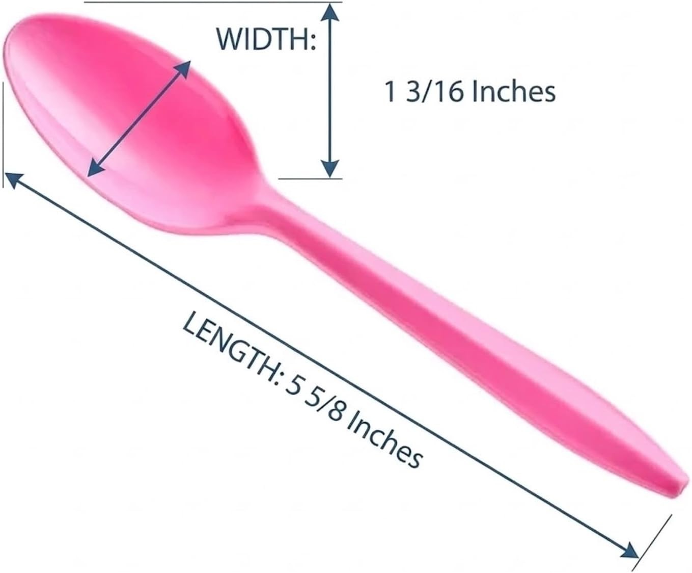 Plastic Teaspoons Pink, Disposable Spoons for Parties & Everyday Use (300, Pink)