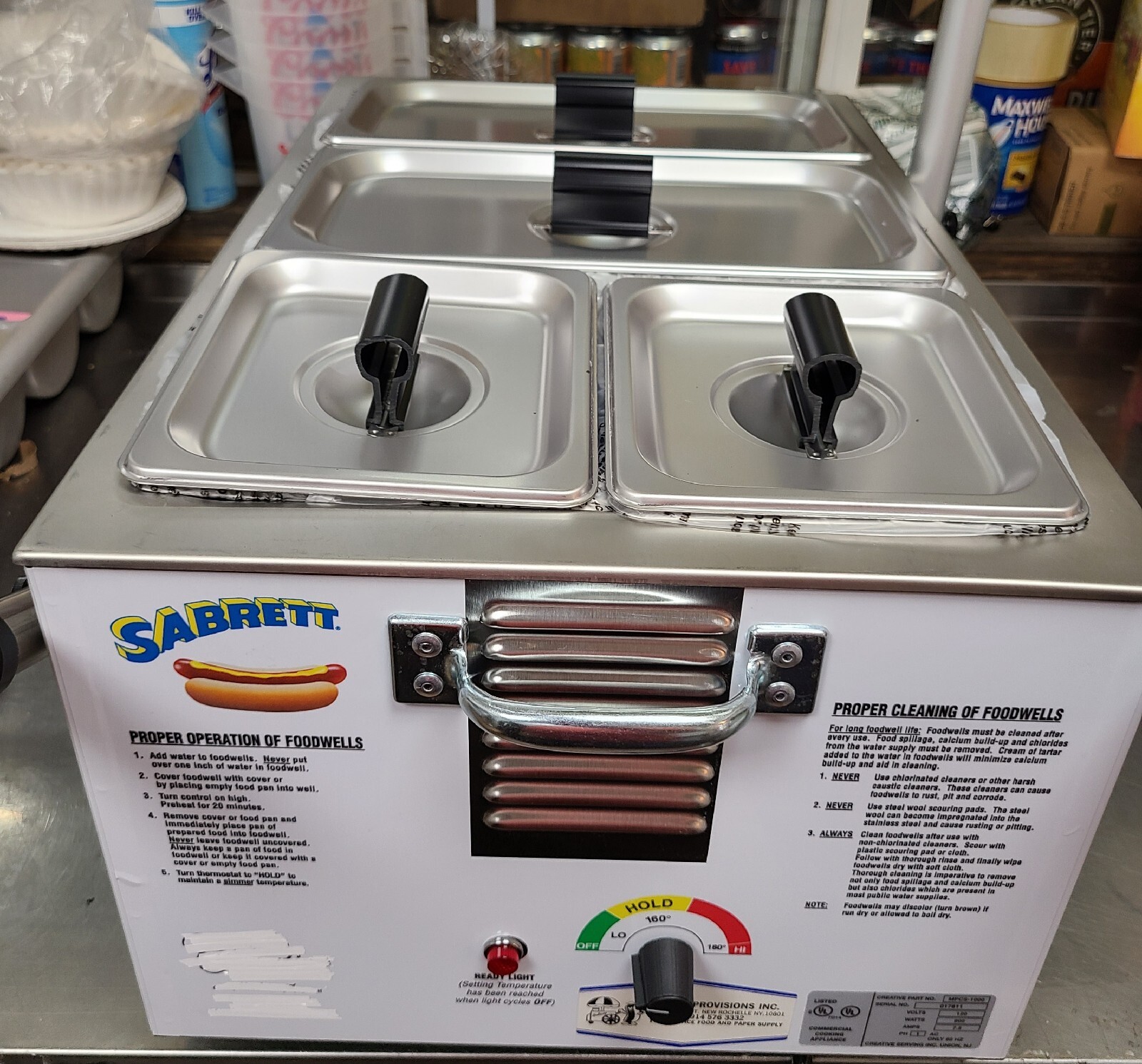 SABRETT HOT DOG TABLE TOP CART NEW FROM AUTH. DEALER NEW YORK