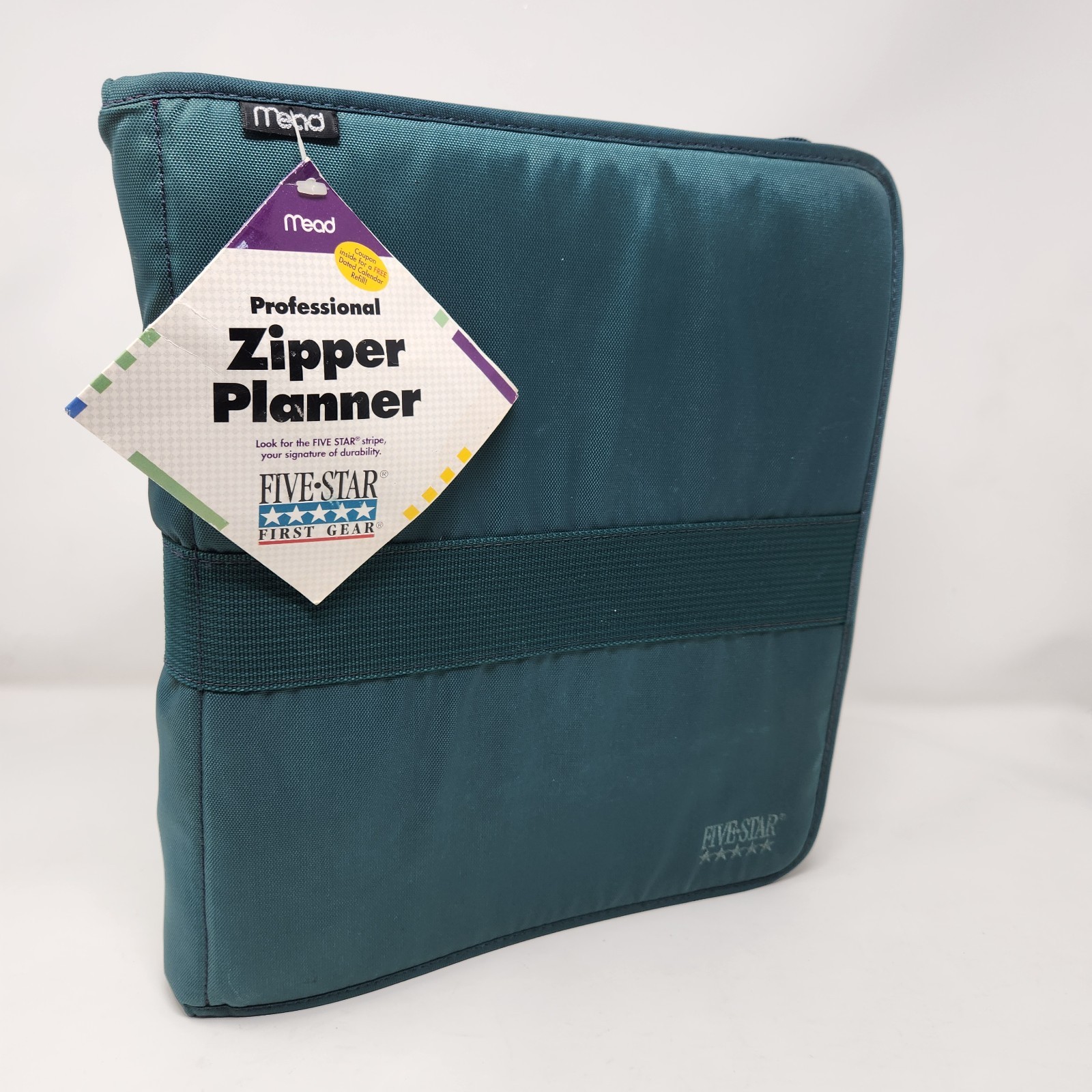 NEW Mead Five Star First Gear Zipper Planner Agenda Binder Green Vintage 1996