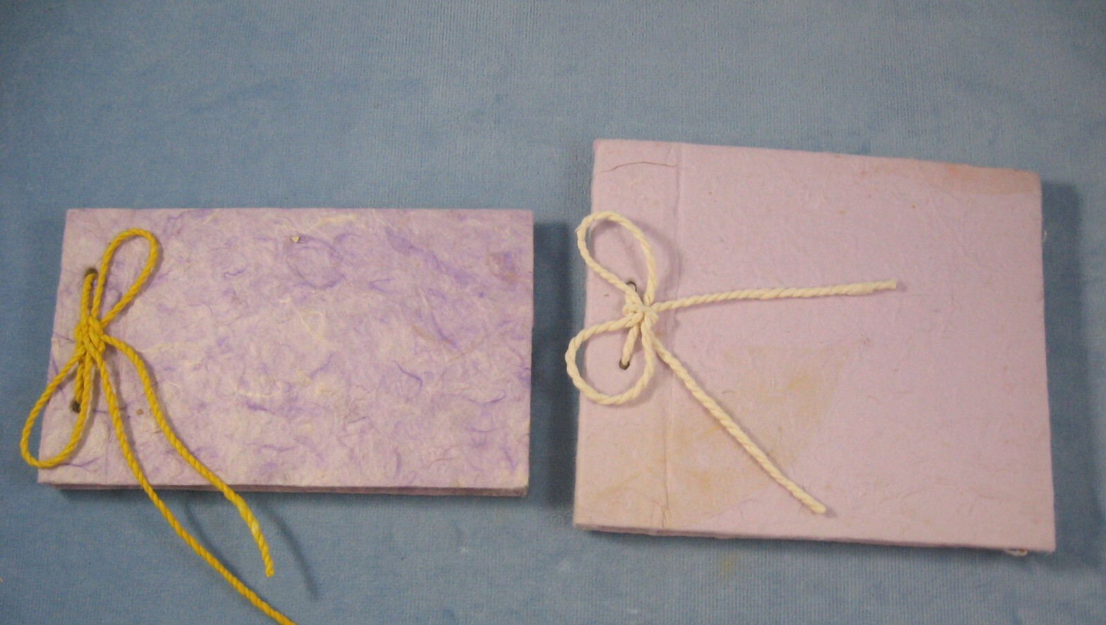 2 Handmade Natural Paper Blank Book-Journal-Diary-Notepad-Dream Book-Memo NOS