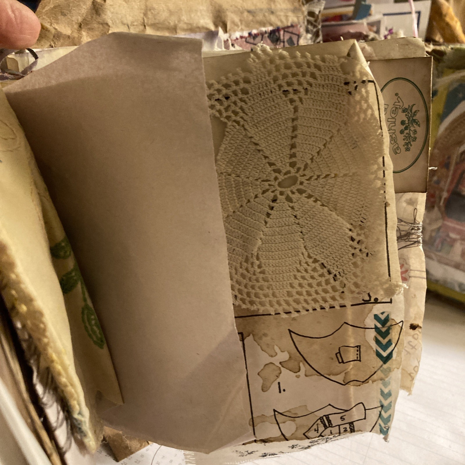 Junk Journal Intercession, Coffee Stain Pages