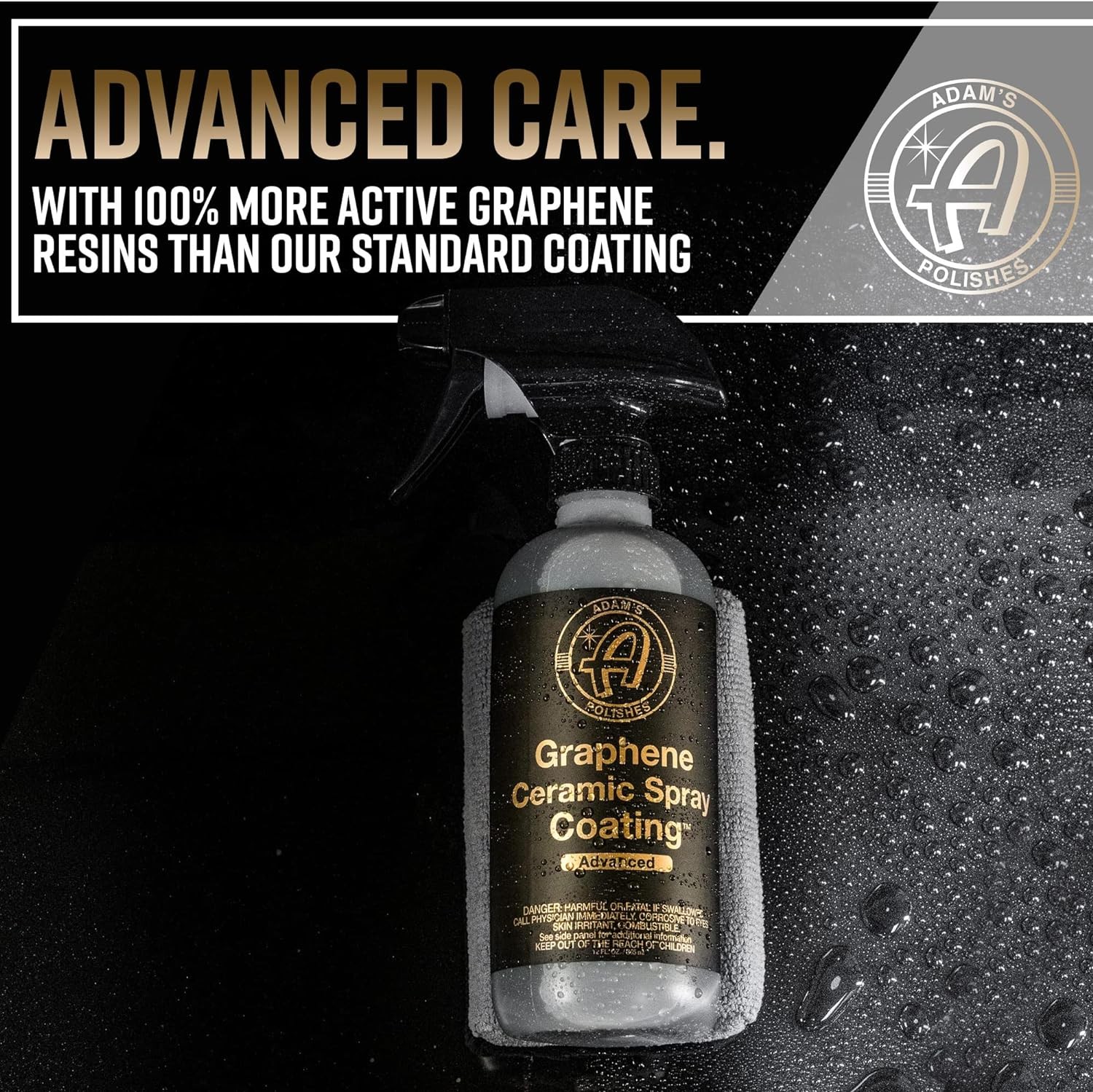 Adam’s Graphene Ceramic Spray Coating Kit 18+ Months Gloss for Cars Boats RV
