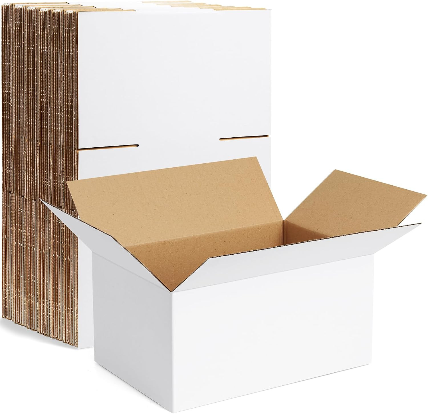 10 Pack Small White Shipping Boxes 10x7x5 Inch for Business Mailing