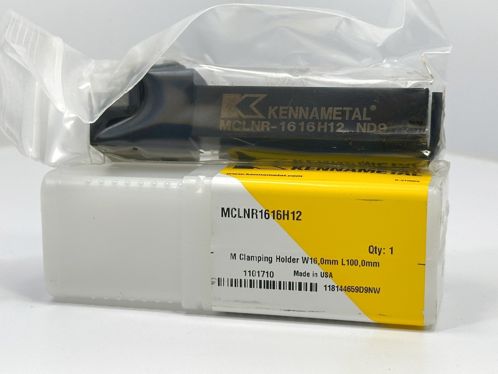 KENNAMETAL MCLNR1616H12 | Indexable Tool Holder 1101710 | 16mm Shank | New 1pc