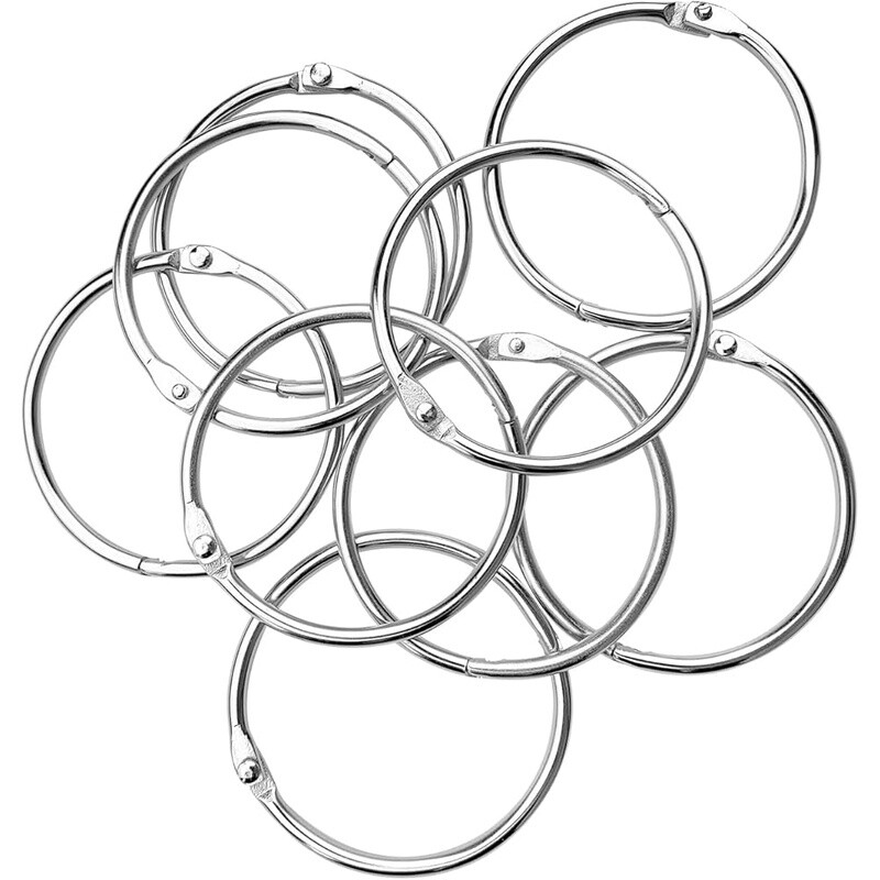 Loose Leaf Binder Rings 2 Inch Nickel Plated Steel Keychain 9 Pack Metal Rings