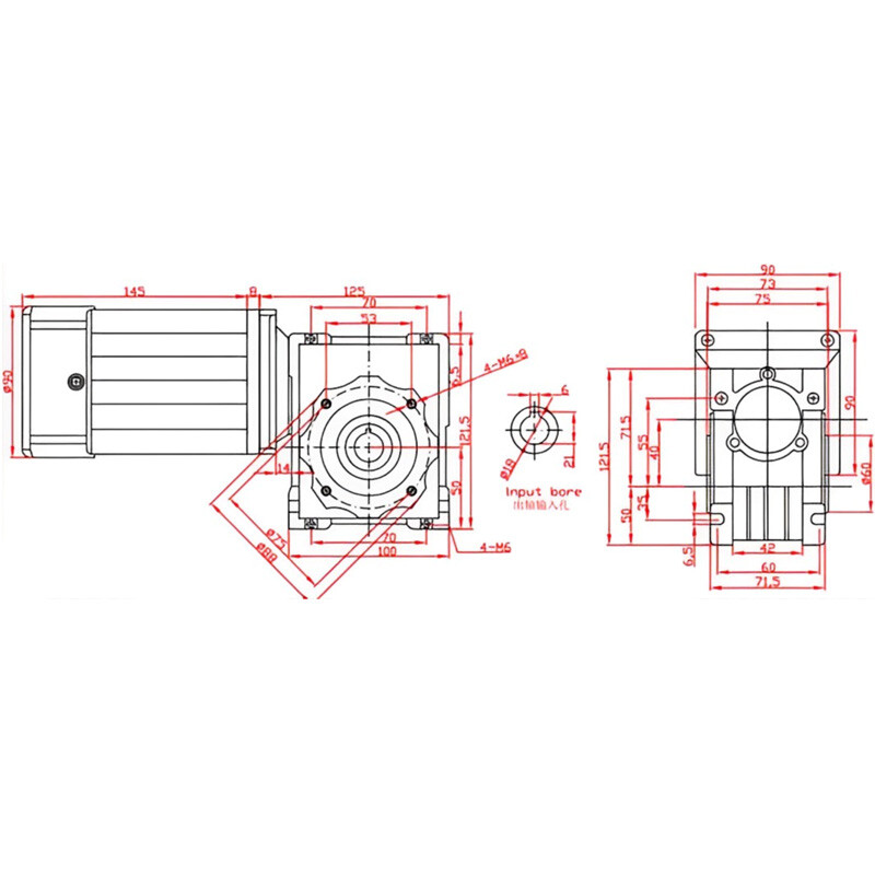 120W RV40 AC Worm Gear Reducer Gearbox Motor CW/CCW Gearmotor With Controller