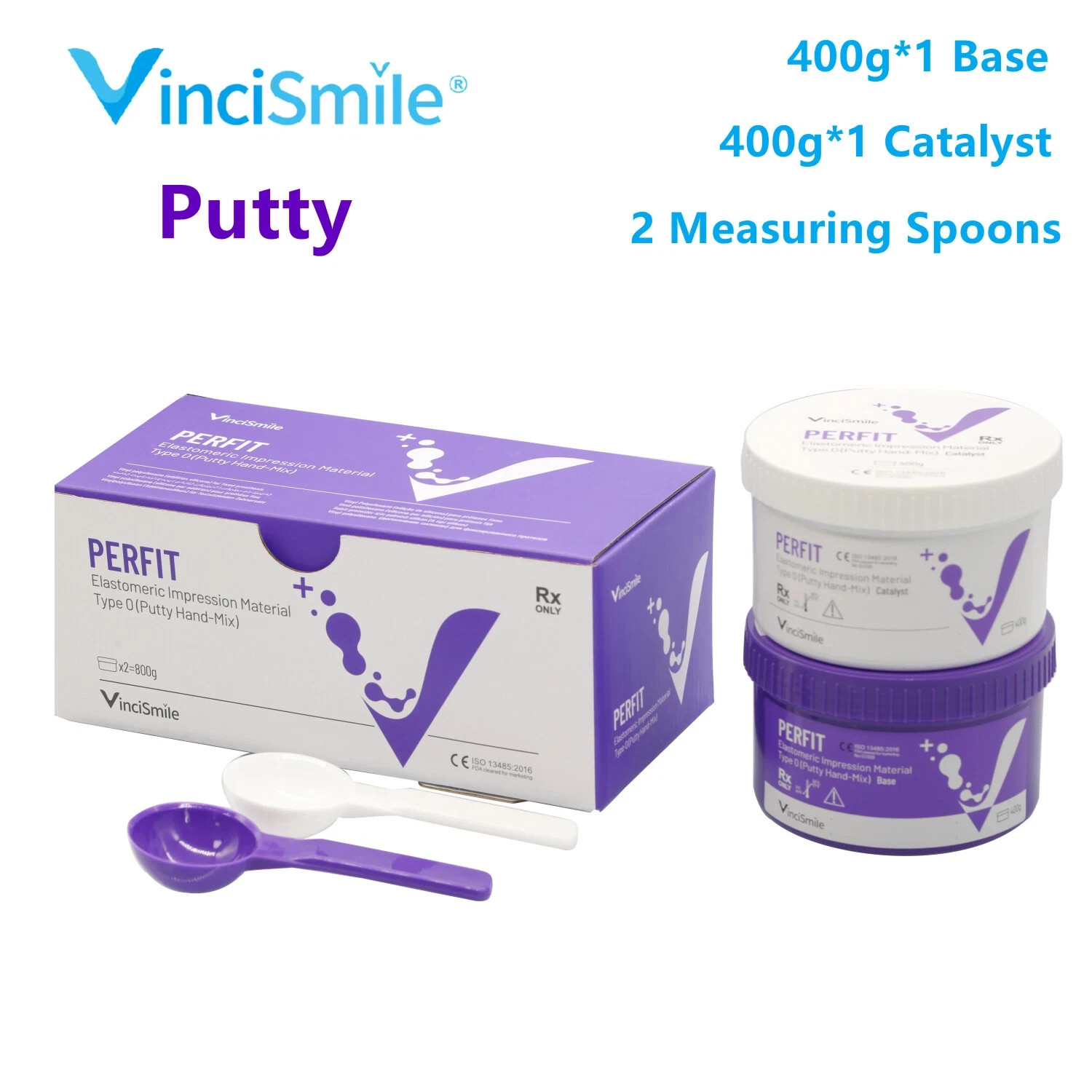 PERFIT Dental Putty VPS Impression Material Base Normal or Fast Set 2 x 400g