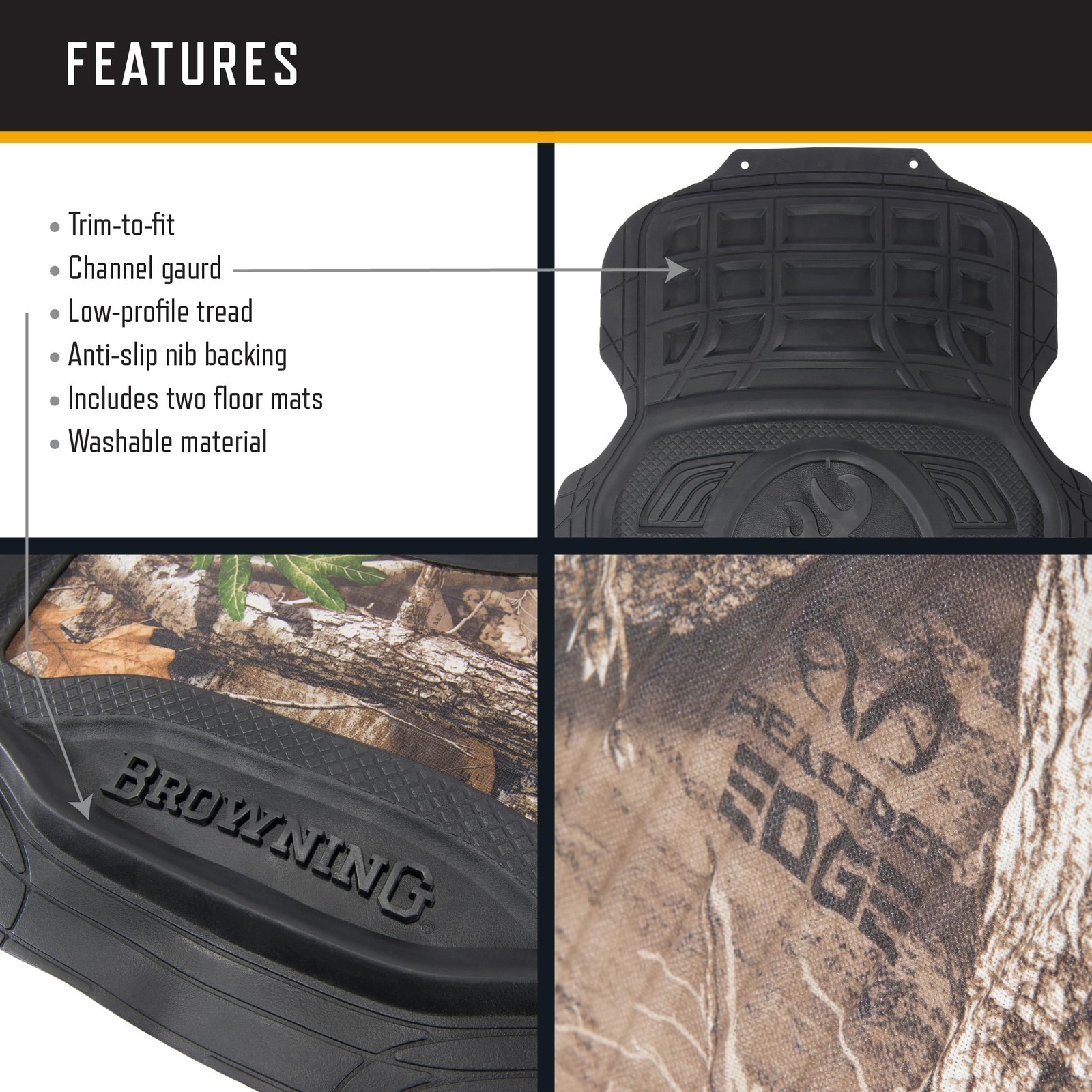 Browning Car and Truck Floor Mats, Premium Protection Against Water and Dirt,…