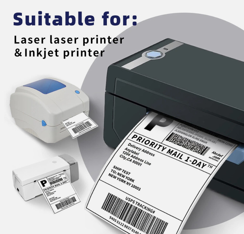 4″x6″ Fanfold Direct Thermal Shipping Labels for Zebra and Rollo Printers 500 PC
