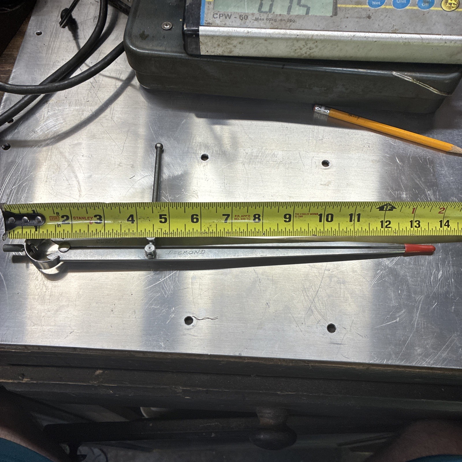 STARRETT No. 83B-12 Spring-Type Dividers W/Flat Legs; 12.0” Size & Capacity.USA