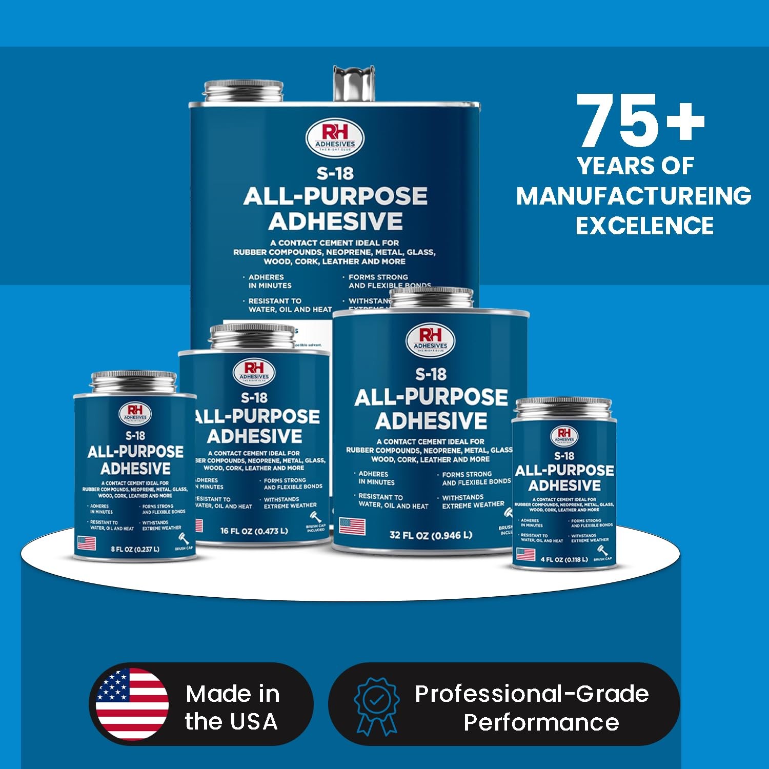 S-18 All-Purpose Adhesive, 4 oz. can – Multi-Purpose, Rubber, Metal, Leather,…