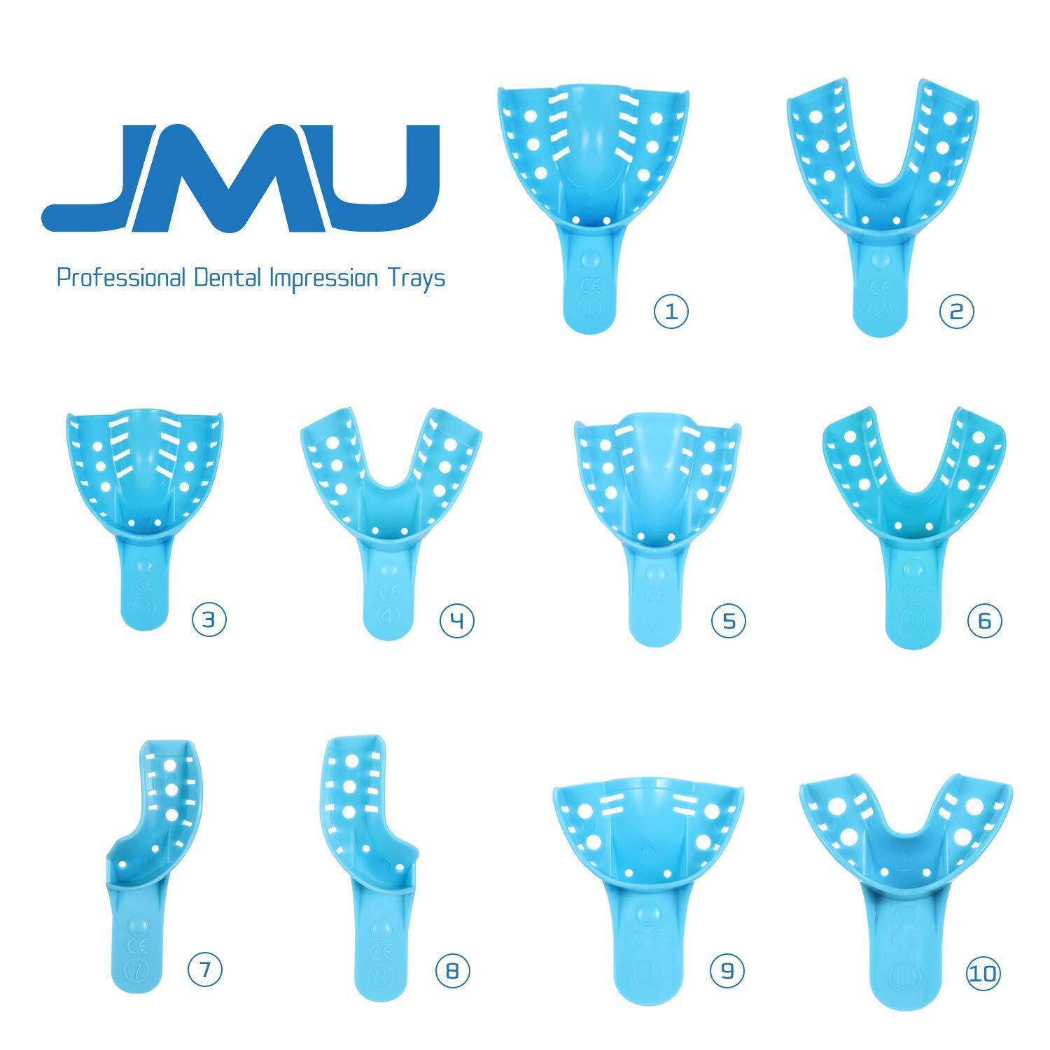JMU Dental Impression Trays Autoclavable Plastic Perforated Trays Blue