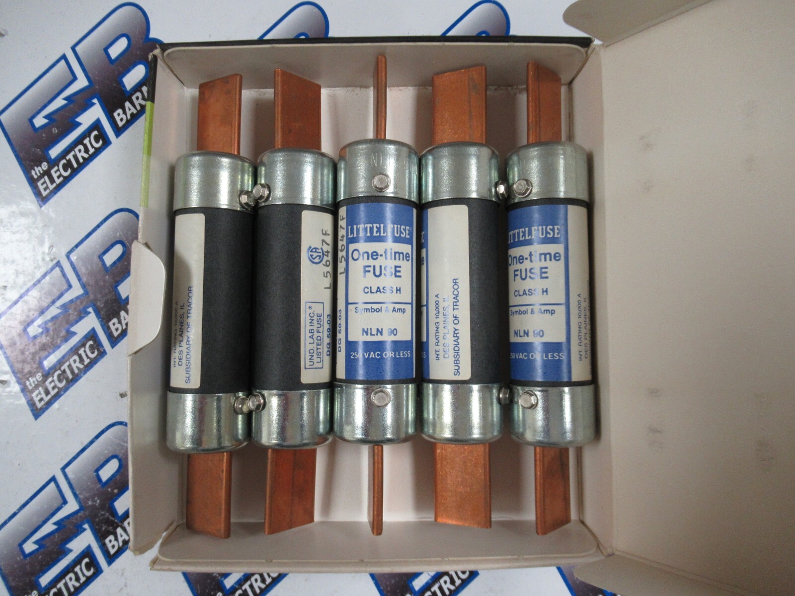 Littelfuse NLN90 (BOX OF 5) 90A 250V One Time Class H FUSES (90OT250K5)-NEW-B