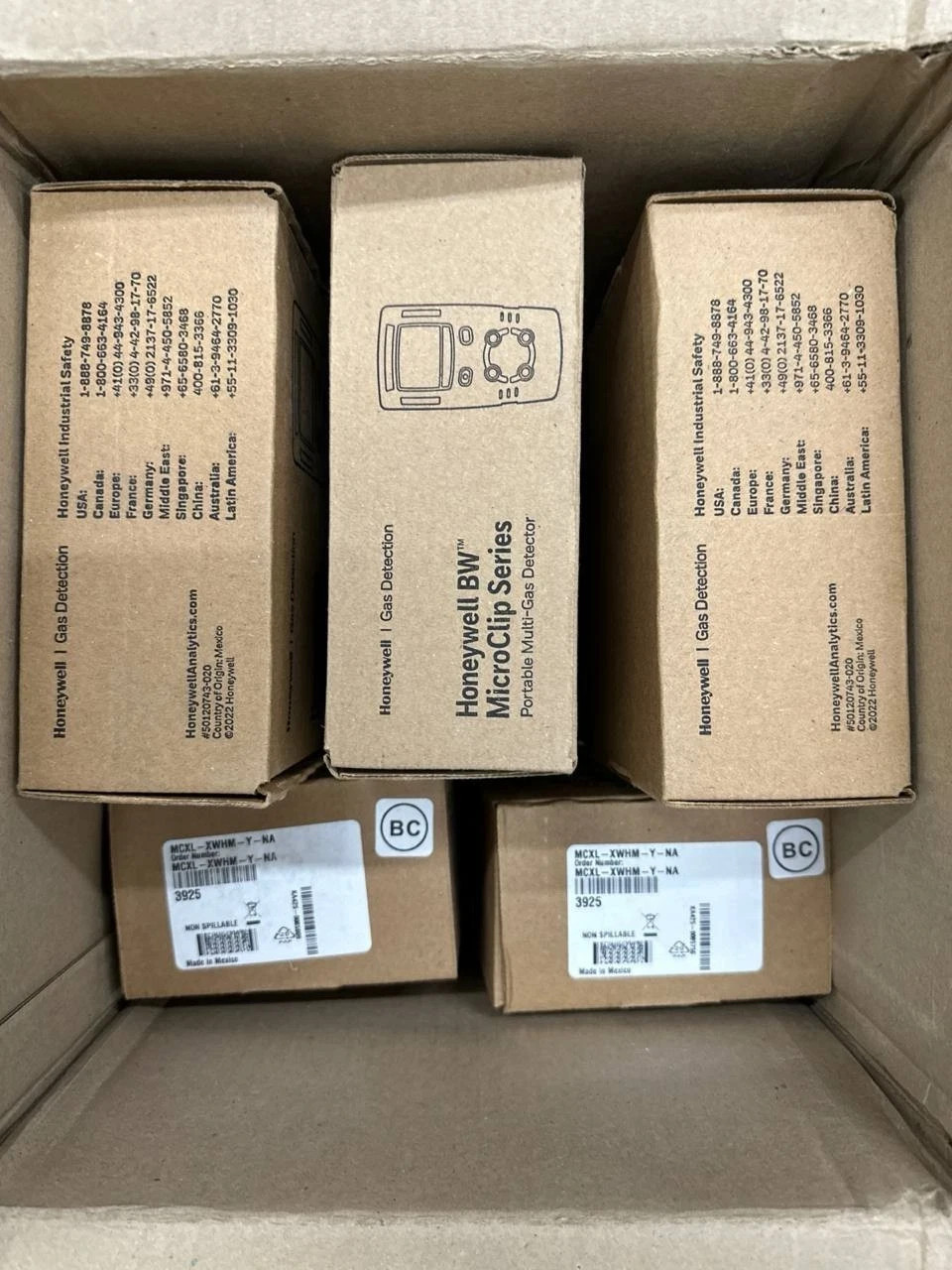 BW MCXL-XWHM-Y-NA GasAlert MicroClip XL 4 Gas Detector CO H2S O2 LEL