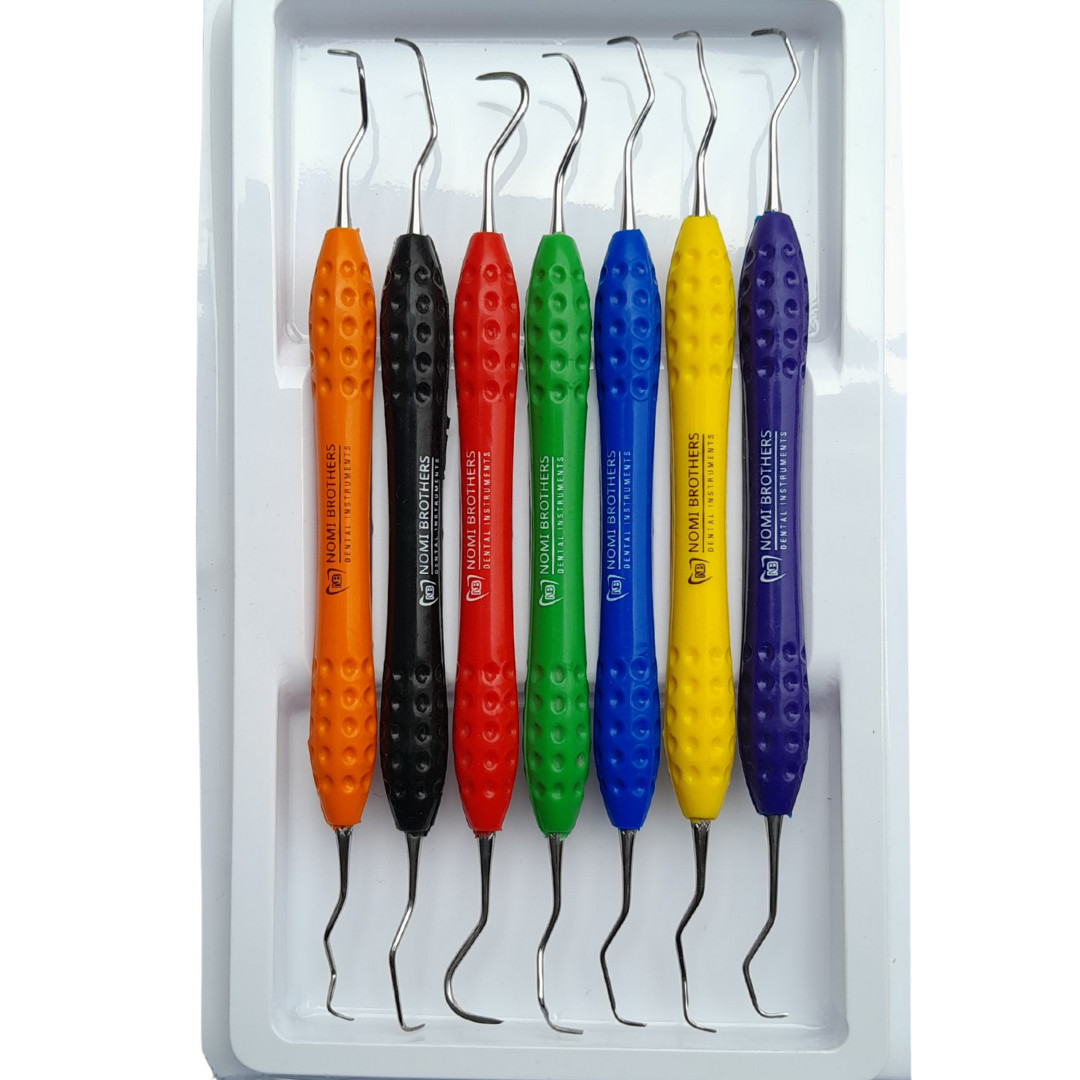 7PCS Gracey Curettes Set – Universal Dental Scalers with Silicone Handle