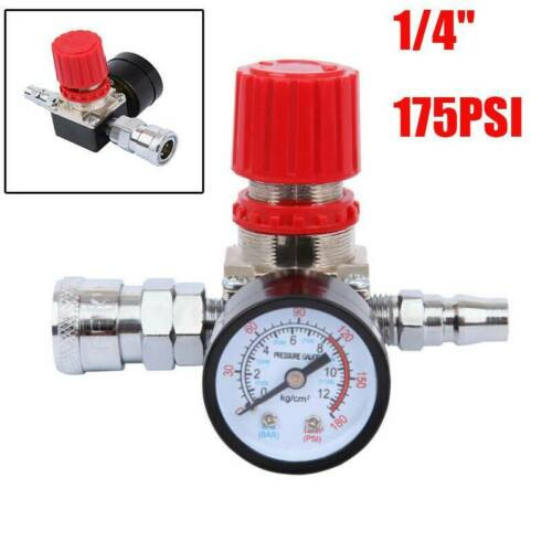 1/4″ Air Pressure Regulator For Air Compressor System 175PSI Pressure Gauge