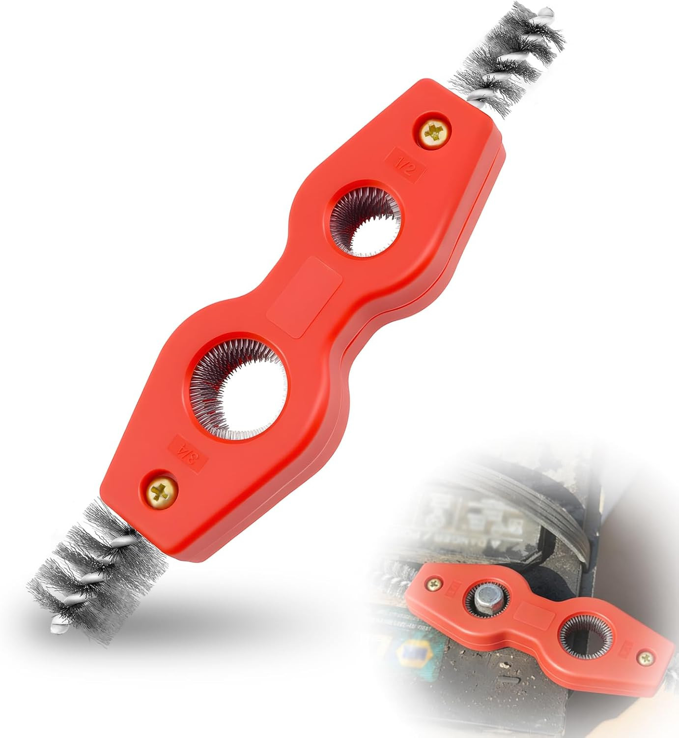 4-In-1 Copper Pipe Cleaner, Fits 1/2″, 5/8″, 3/4″ & 7/8″ Pipes, Stainless Steel